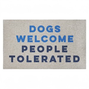 Stupell Industries Dogs Welcome People Tolerated Printed Outdoor Imitation Sisal Door Mat, design by Lil' Rue - 1 of 4