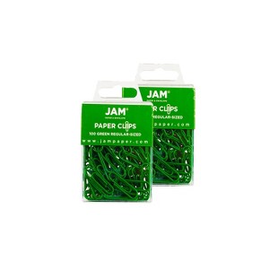 JAM Paper Colored Standard Paper Clips Small 1 Inch Green Paperclips 2183752A - 1 of 3