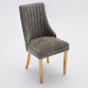 Dexmalle Set of 2 Chenille Dining Chairs with Stainless Legs - 1 of 4