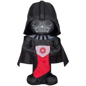 Gemmy Christmas Airblown Inflatable Stylized Darth Vader with Stocking, 3.5 ft Tall, Multicolored - 1 of 4