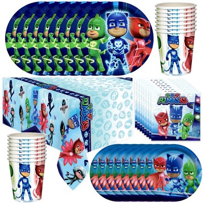 Treasures Gifted PJ Masks Party Tableware Deluxe Set for 24 Guests