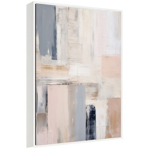 Kate and Laurel Rustic Melody Framed Canvas Wall Art by Amy Lighthall 28 x 38 Sylvie White, Modern, Abstract Art for Wall Decor, Living Room, Bedroom - 1 of 4