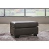 Signature Design by Ashley Contemporary Belziani Leather Ottoman, Storm - 2 of 4