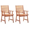 vidaXL Patio Dining Chairs 2 pcs with Cushions Solid Acacia Wood - 2 of 4