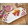 TAG Happy Flower Red Floral on White Earthenware Rectangle Platter with Handles Dishwasher Safe 17L x 9W inches - 2 of 3