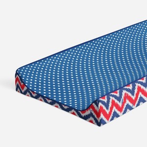 Bacati - MixNMatch Navy/Red Pin Dots Changing Pad Cover - 1 of 4