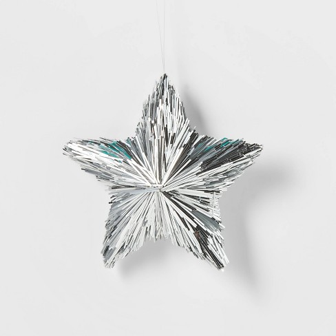 Tinsel Stars Christmas Tree Ornament Silver Wondershop Target