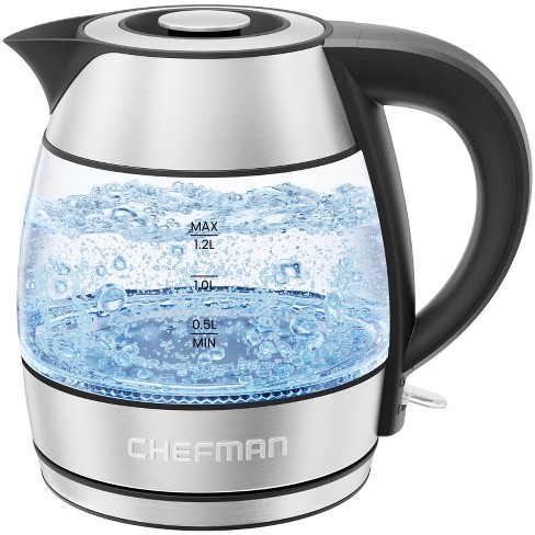 Chefman Rapid Boil 1.2l Electric Tea Kettle With Removable Lid ...