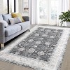 Vintage Floral Washable Runner Rug, Low Pile with Non-Slip Rubber Backing, Ideal for Kitchen, Hallways, Entryway, Living Room, and Bedroom Use. - 2 of 4
