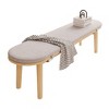 Wooden Bench, Footstool, Entrance Shoe Bench, Dining Bench, With Removable Cushion - 3 of 4