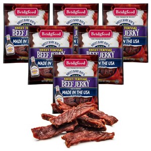 Bridgford Sweet Baby Ray’s Beef Jerky Sweet Teriyaki 3.25 oz - High Protein Beef Jerky Teriyaki for On the Go Snacking and Busy Lifestyles - 1 of 4