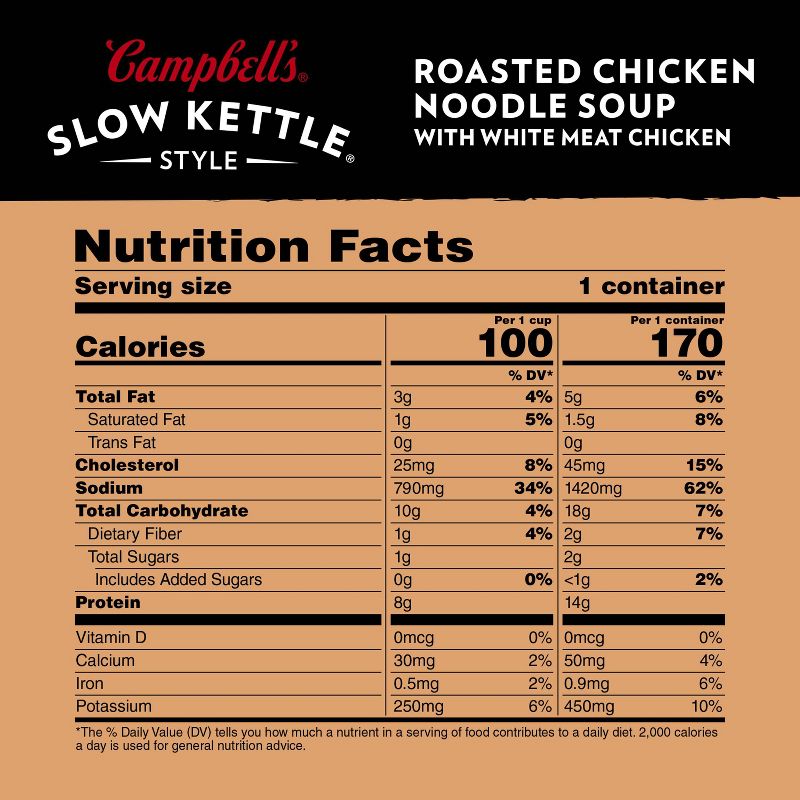 Campbell&#39;s Slow Kettle Style Roasted Chicken Noodle Soup Microwaveable Bowl - 15.5oz, 5 of 13