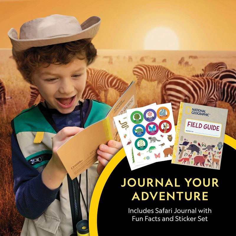 NATIONAL GEOGRAPHIC Backyard Safari Costume and Outdoor Explorer Set for Kids, Includes Safari Vest, Hat, Binoculars, Magnifying Glass, Journal, 6 of 11