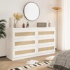 Modern Rattan 6-Drawer Dresser for Small Spaces, Slim Wooden Chest of Drawers, Farmhouse Wood Closet Dresser for Entryway, Apartments, Easy Assemble - 4 of 4