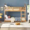 Saracina Home Skyler Contemporary Wood Twin Over Twin Kids' Bunk Bed Natural Pine - 2 of 4