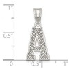 Black Bow Jewelry Sterling Silver, Sami Collection, Textured Block Initial A Pendant - 4 of 4