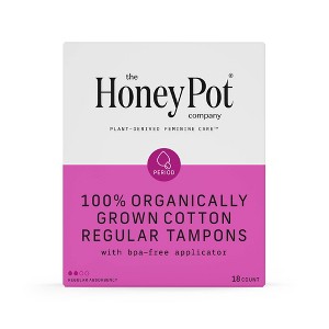 The Honey Pot Company, Organic Cotton Regular Applicator Tampons - 18ct - 1 of 4