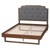 Baxton Studio Orlando Mid-Century Grey Fabric and Walnut Brown Wood King Size Platform Bed - 3 of 4