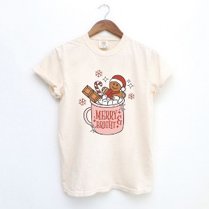 Simply Sage Market Women's Merry and Bright Mug Short Sleeve Garment Dyed Tee - 1 of 4