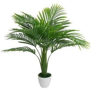 Northlight Artificial Palm Tree in a Textured Lined Pot - 36" - 1 of 4