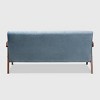 Asta Velvet Upholstered Wood Sofa Light Blue/Walnut - Baxton Studio: Mid-Century Modern, Rubberwood Frame, Tufted - 4 of 4