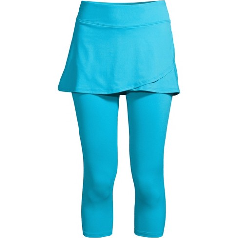 Lands' End Women's Chlorine Resistant High Waisted Modest Swim Leggings  With Upf 50 Sun Protection - Medium - Turquoise : Target
