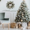 Hachikiko 20" Pre-Lit Snowberry Christmas Wreath - 8 Mode Timer LED Lights, Realistic Pine Cones - 2 of 4