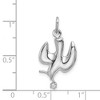 Black Bow Jewelry Sterling Silver and Cubic Zirconia Polished Dove with Branch Pendant - 4 of 4