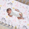Lambs & Ivy Jazzy Jungle 100% Cotton Safari Baby Fitted Crib Sheet - White - 2 of 4