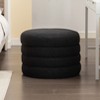 CAVINAS 16.93" Round Ottoman, Modern Ottoman Footstool with Foam Filled and Wooden Frame, Velvet Entryway Bench for Living Room, Bedroom - 3 of 4