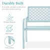 Best Choice Products Indoor Outdoor Steel Garden Bench w/ Geometric Backrest, Foot Levelers - 2 of 4