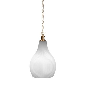 Toltec Lighting Carina 1 - Light Pendant in  New Aged Brass with 12.25" Opal Frosted Shade - 1 of 1