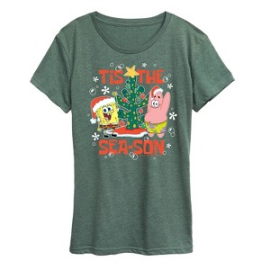 Women's - SpongeBob SquarePants - Tis The Season Short Sleeve Graphic T-Shirt - 1 of 4