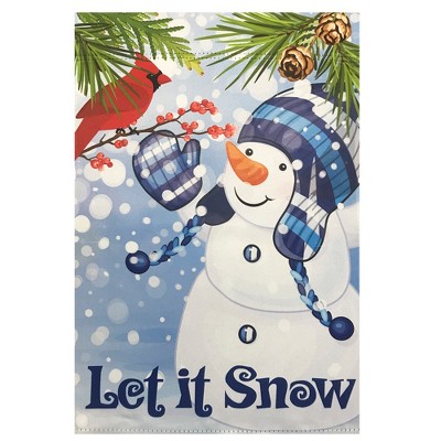 Northlight Let It Snow Snowman and Cardinal Outdoor Garden Flag 28" x 40"