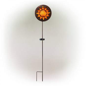 40" Solar Sun Metal Garden Stake with LED Lights Yellow - Alpine Corporation