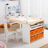 Kids Art Table and Chairs Set, with Large Storage Desk and Portable Art Supply Organizer, Living and Learning Kids' Art Table and Stool Set - 3 of 4