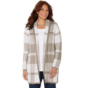 Catherines Women's Plus Size Country Village Sweater Cardigan - 1 of 4