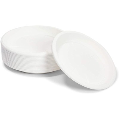 Farmlyn Creek 15 Pack Plastic Flower Pot Saucers, Drip Tray for Potted Plants, Round, White, 6"