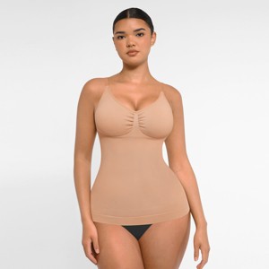 Feelingirl Women's Seamless Slimming Tank Top Compression Cami Suppotive Camisole Top - 1 of 4