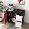 GlasFlength Decorative Storage Cabinets Modern Two Cabinet with Drawers and Open Shelves for Dining Room, Multicolored, 35.43"*15.74"*31.49" - 3 of 4