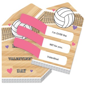 Big Dot of Happiness Bump, Set, Spike - Volleyball - Cards for Kids - Happy Valentine's Day Pull Tabs - Set of 12 - 1 of 4