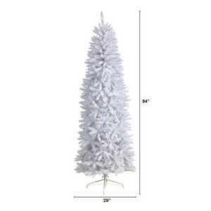 7ft. Slim White Artificial Christmas Tree with 995 Branches – Elegant Seasonal Holiday X-Mas Glow - 1 of 4