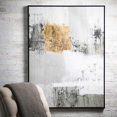 Gray and Gold Abstract Canvas Wall Art Set of 2