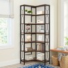 Lirago 7-Tier Industrial Corner Bookshelf-Hexagonal Metal Frame Etagere with Side Rails 23.62"Lx23.62"Wx78.74"H - 2 of 4