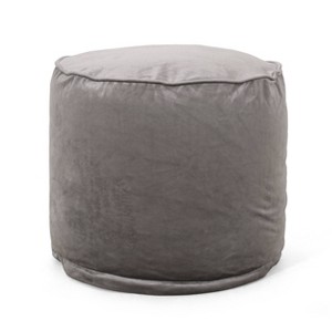 Gwinnett Modern Velveteen Cylinder Pouf - Christopher Knight Home - 1 of 4