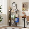 MOEPISY Bookshelf with Clocks, Triple Bookcase with 9 Open Display Shelves - 2 of 4