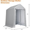 GustoWave 12x12 FT Outdoor Storage Shed Carport Canopy, Portable Garage for Motorcycle, Garden Tools - 3 of 4