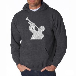 LA Pop Art Men's Word Art Hooded Sweatshirt - ALL TIME JAZZ SONGS - 1 of 4