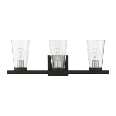 Livex Lighting Cityview 3 - Light Vanity in  Black/Brushed Nickel