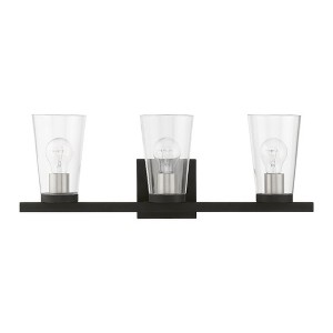 Livex Lighting Cityview 3 - Light Vanity in  Black/Brushed Nickel - 1 of 4